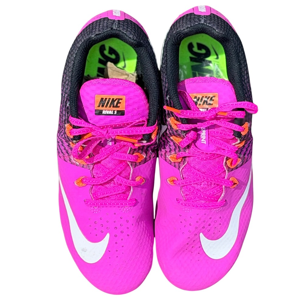 Nike Zoom Rival S 8 Track Spikes Womens 8.5 Pink Orange Sprint Shoes 806558-601